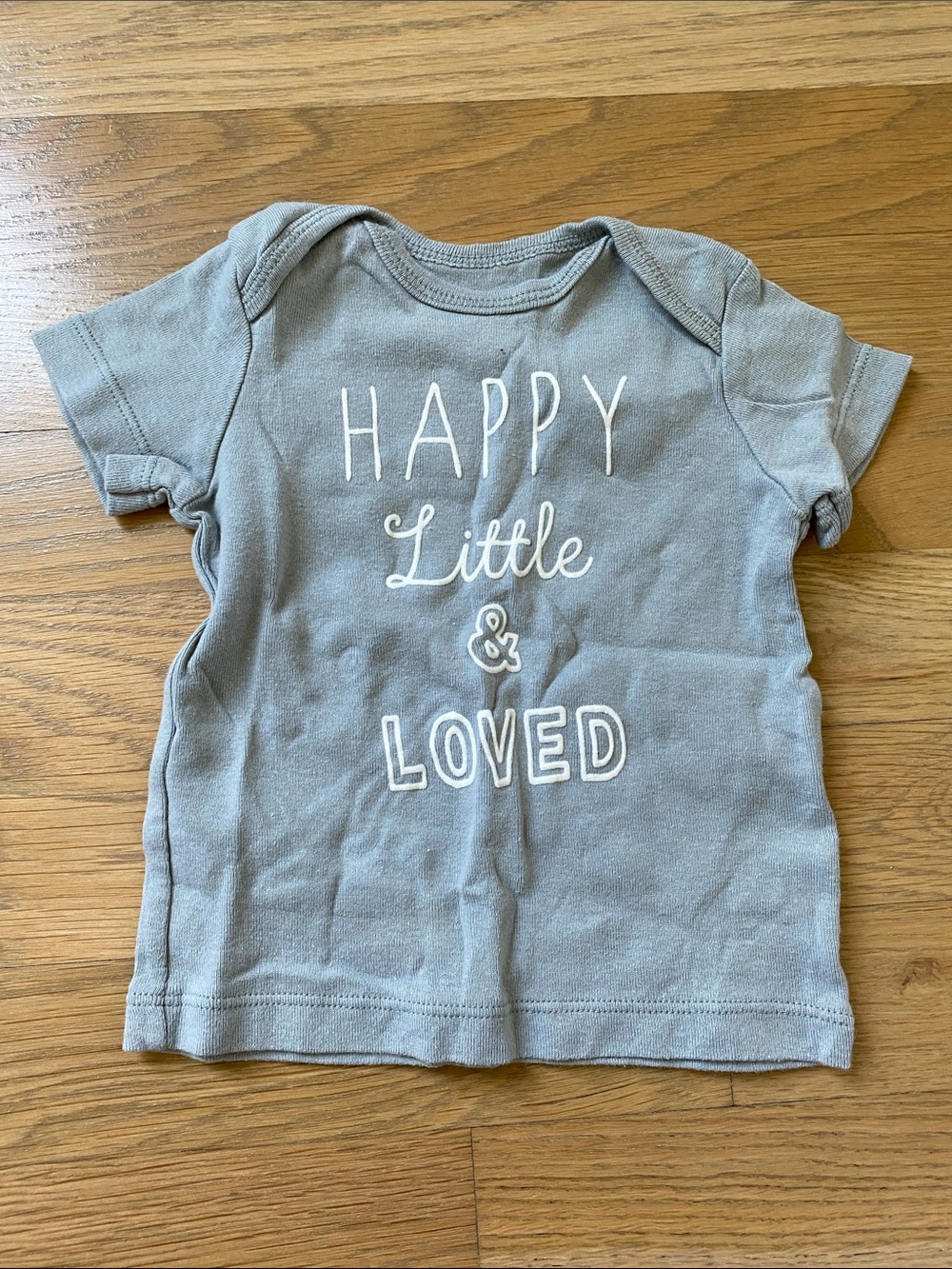 Carter’s 6 Month Kids "Happy Little & Loved" Gray Short Sleeve Tee